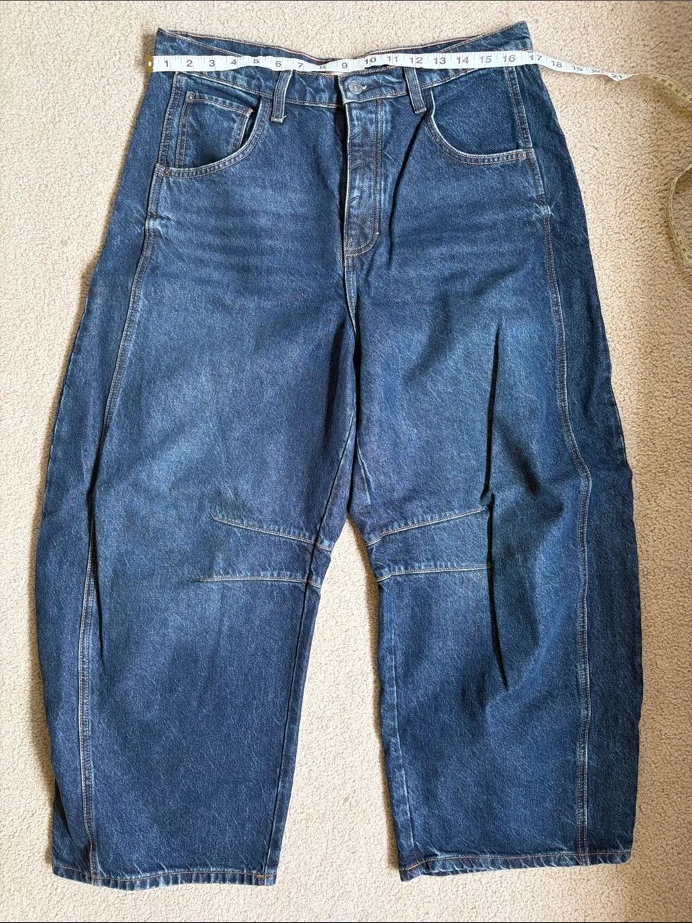 Free People We the Free Good Luck Barrel Jeans in Deep End, size 30
